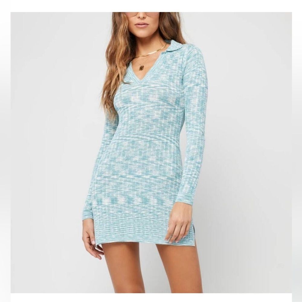 NWT- L Space- Heathered blue lightweight Knit Dress- Size small